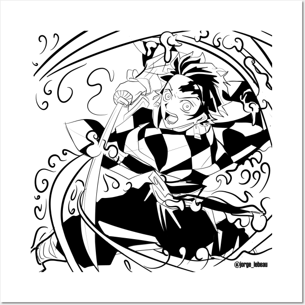 Kamado Tanjiro, from kimetsu no yaiba Wall Art by jorge_lebeau